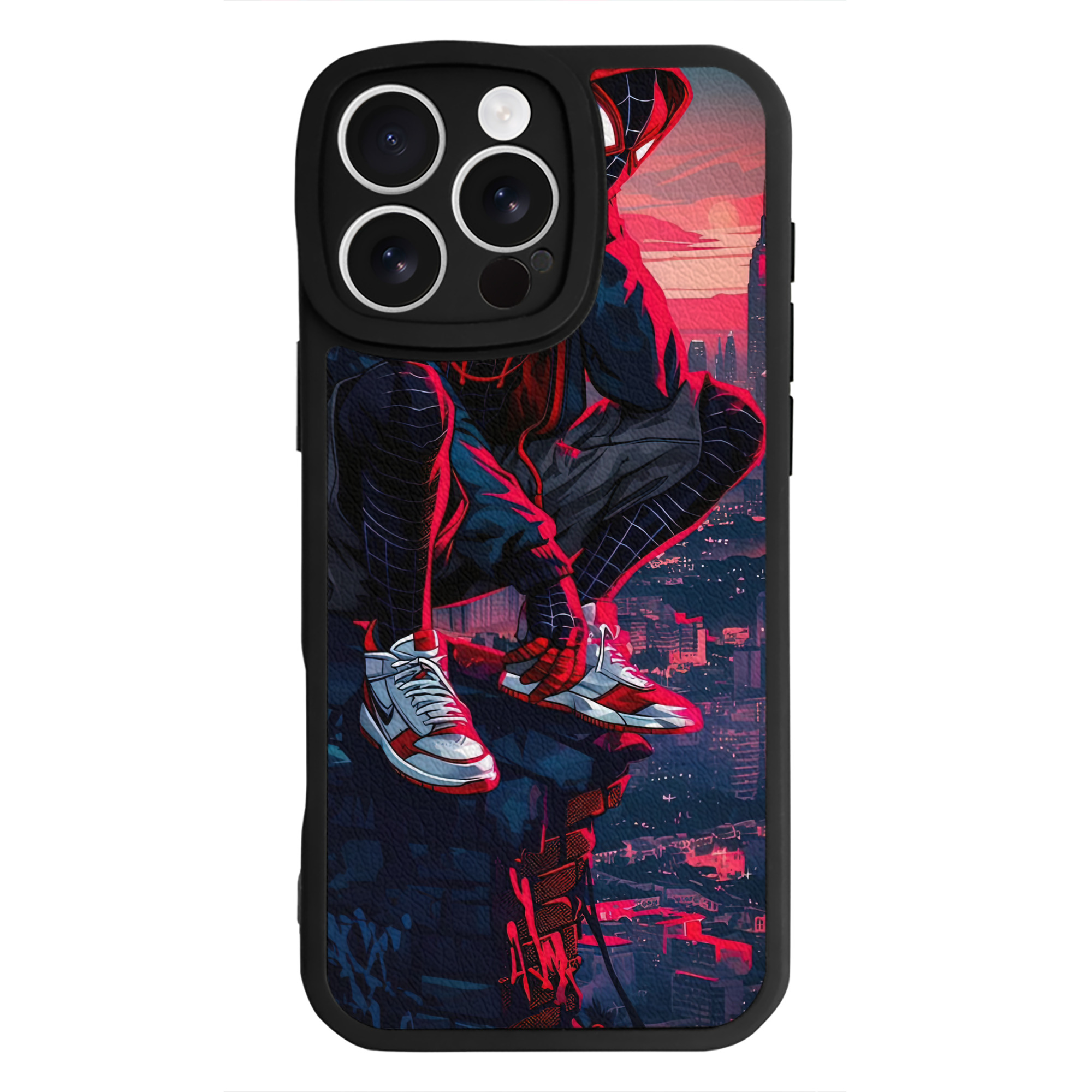 Spider Man スパイダーマン 【iPhone 16シリーズ対応】シリコンスマホケース（レザー調） 材質：シリコン
